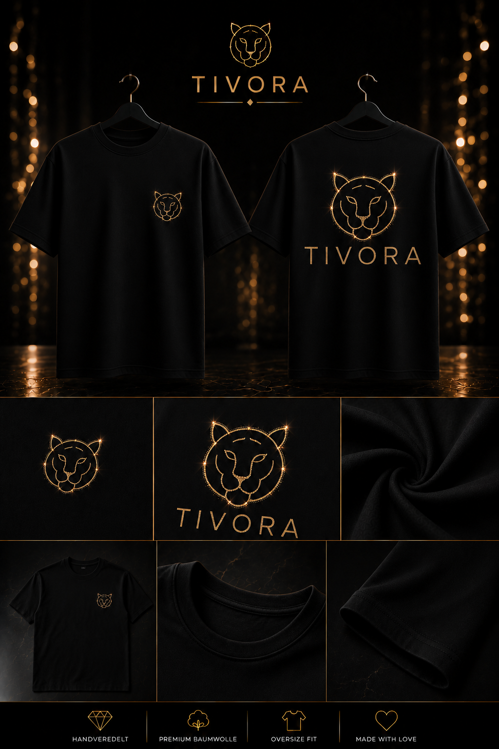 TIVORA Diamond Line T-Shirt Oversized
