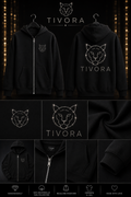 TIVORA Diamond Line Zip Hoodie